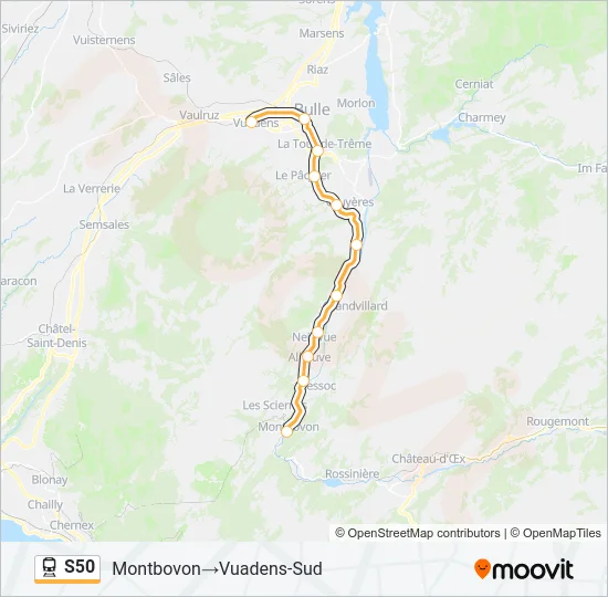 S50 Train Line Map