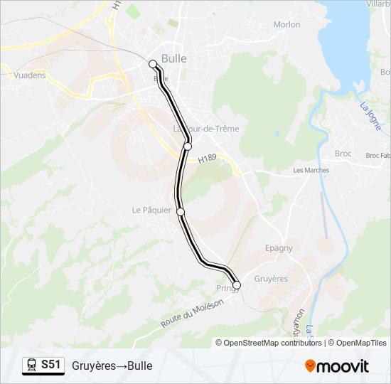 S51 train Line Map