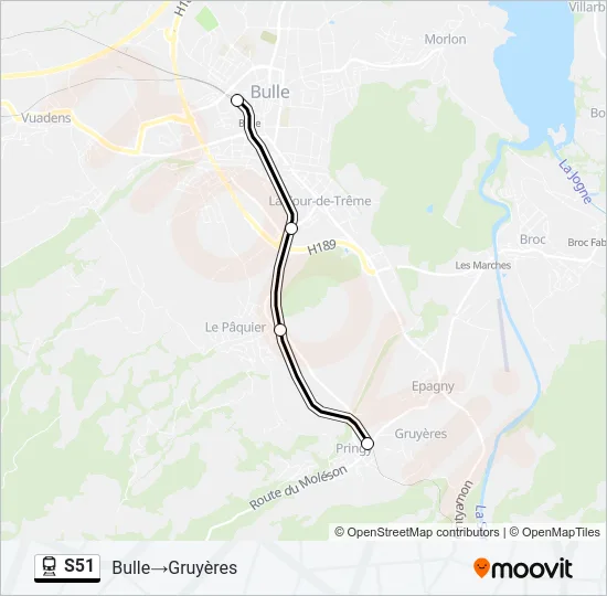 S51 Train Line Map