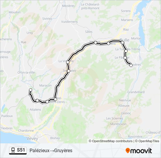 S51 train Line Map