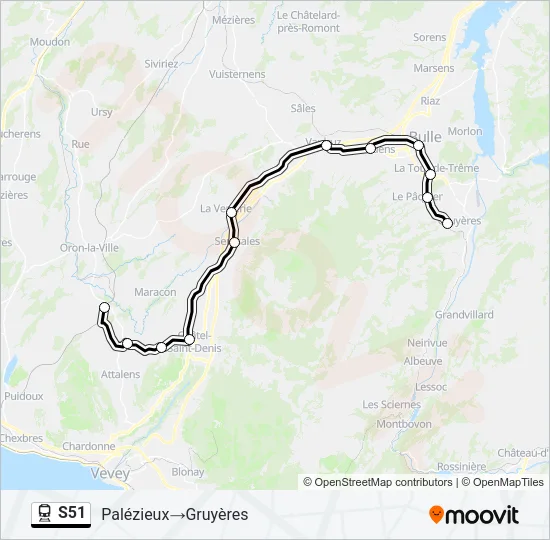 S51 Train Line Map