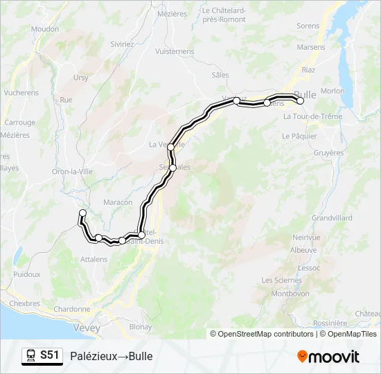 S51 Train Line Map