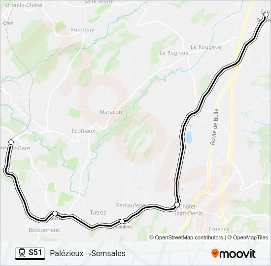 S51 Train Line Map