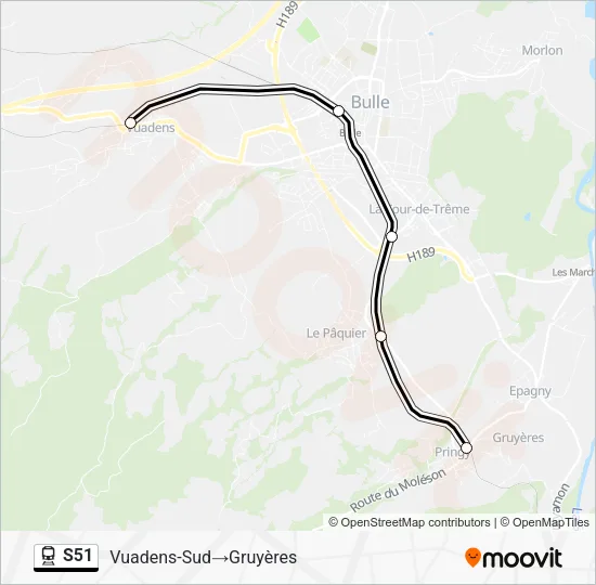 S51 Train Line Map