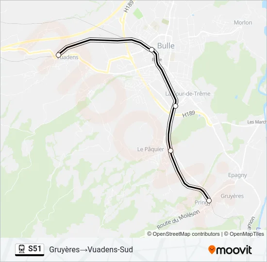 S51 Train Line Map
