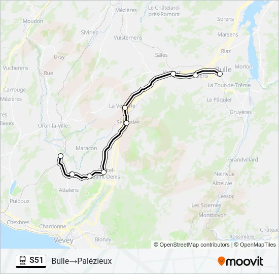 S51 Train Line Map