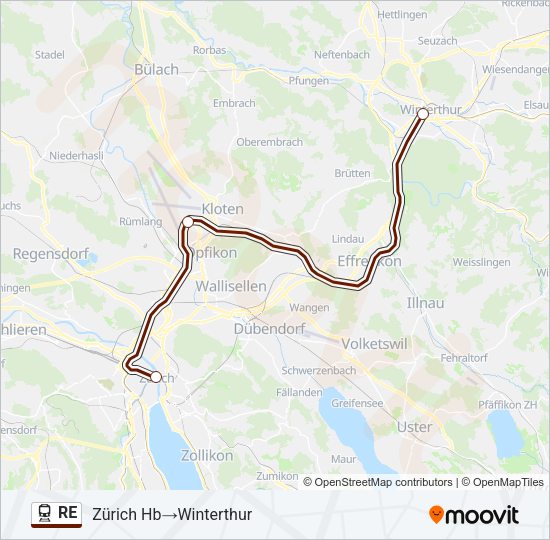 RE Train Line Map