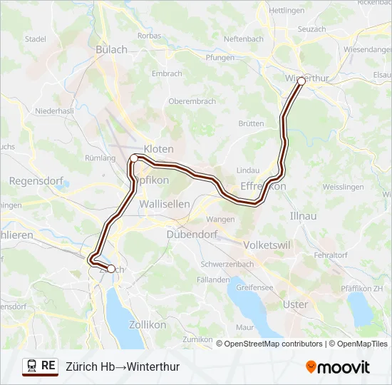 RE Train Line Map