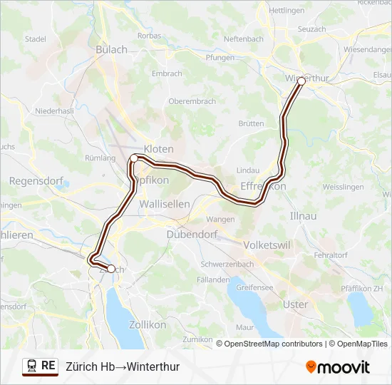 RE Train Line Map