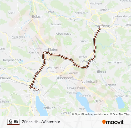 RE Train Line Map
