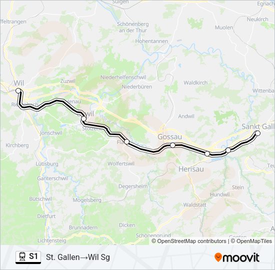 S1 Train Line Map