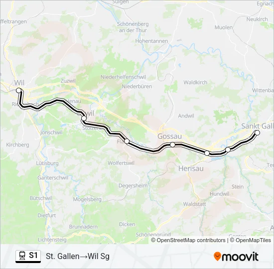 S1 Train Line Map