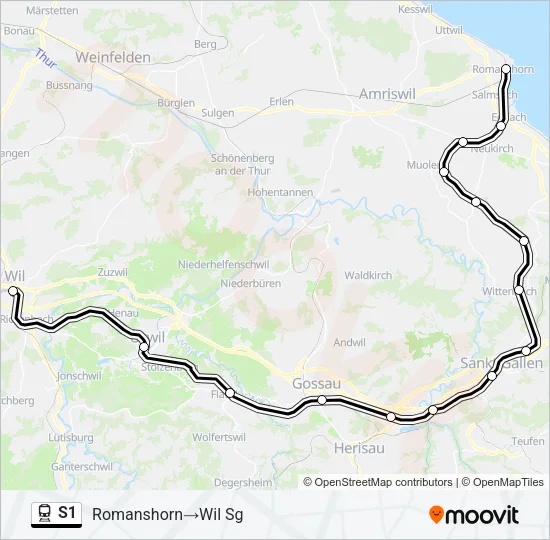 S1 Train Line Map