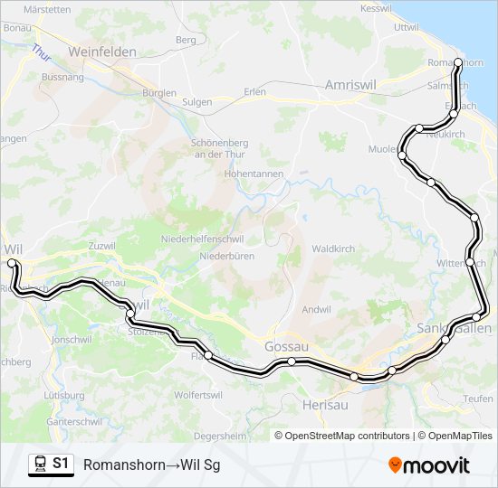 S1 Train Line Map