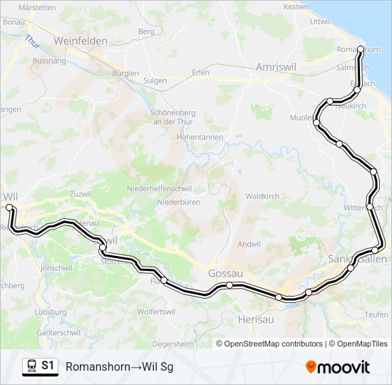S1 Train Line Map