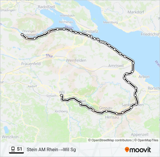 S1 Train Line Map