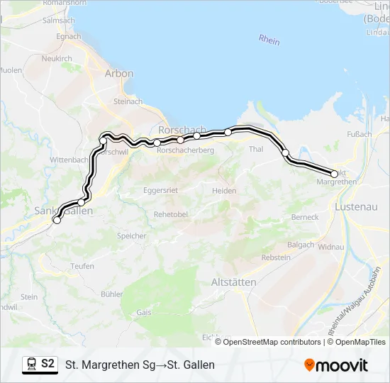 S2 Train Line Map