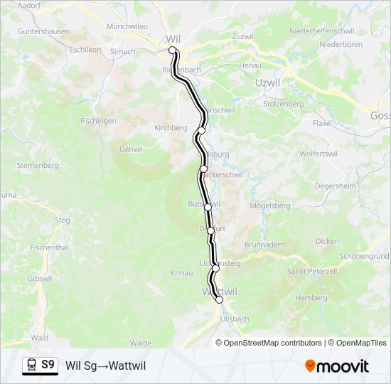 S9 Train Line Map