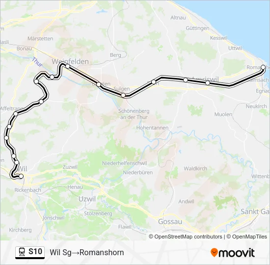 S10 Train Line Map