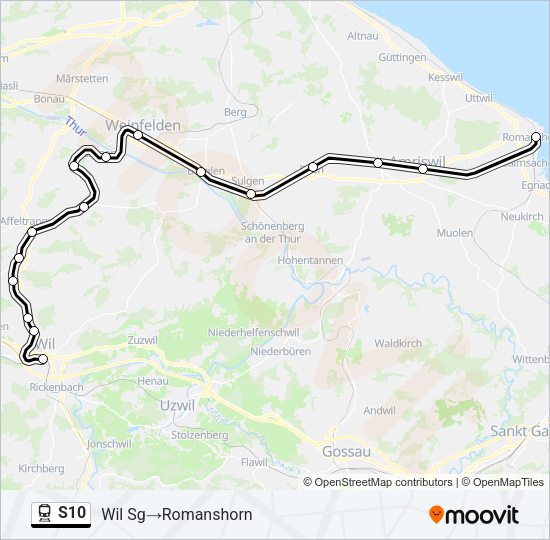 S10 Train Line Map