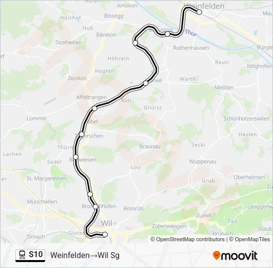 S10 Train Line Map