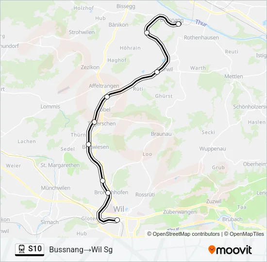 S10 Train Line Map