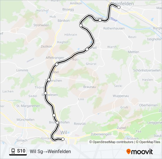 S10 Train Line Map
