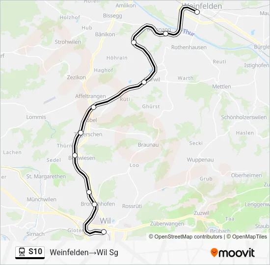 S10 Train Line Map