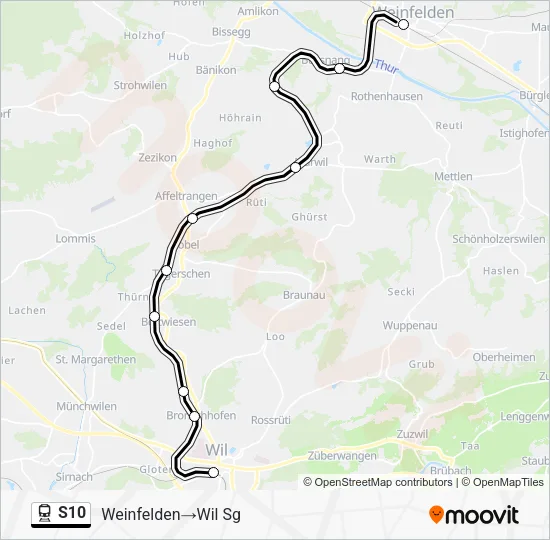 S10 Train Line Map