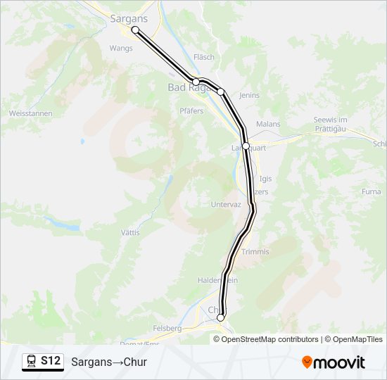 S12 Train Line Map