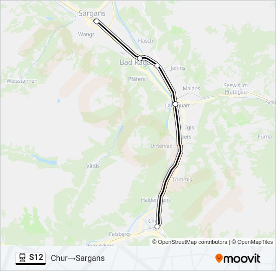S12 Train Line Map