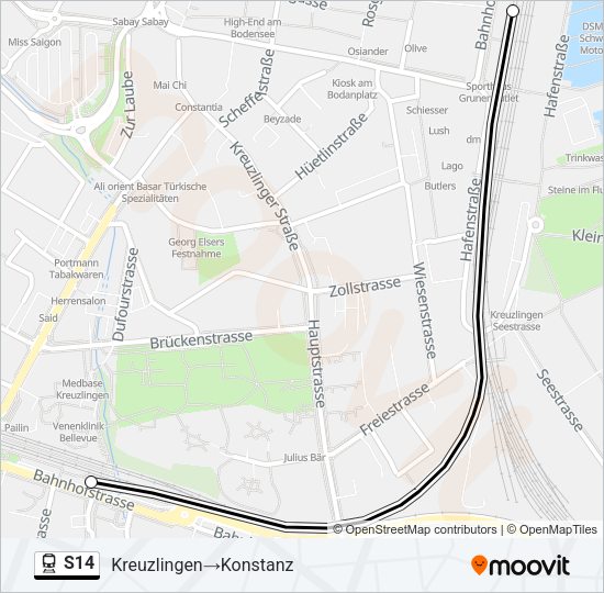 S14 Train Line Map
