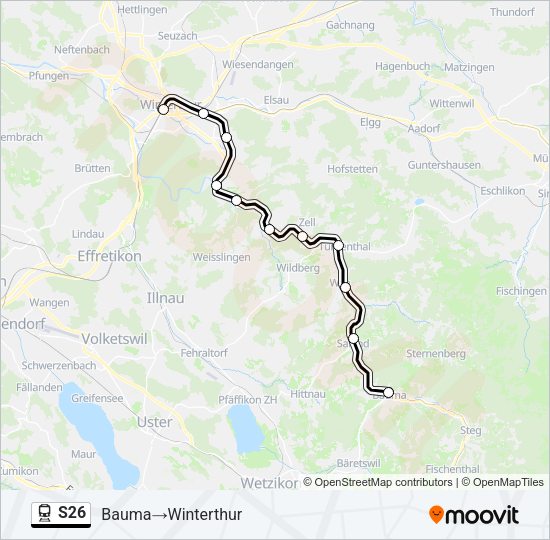 S26 Train Line Map