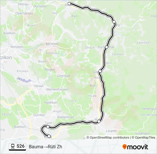 S26 Train Line Map