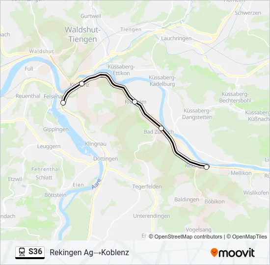 S36 Train Line Map