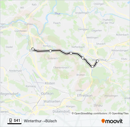 S41 Train Line Map