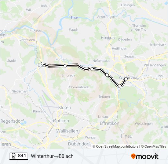 S41 Train Line Map