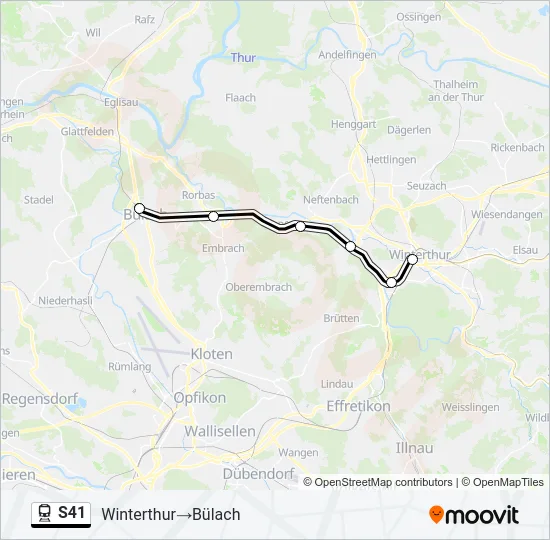 S41 Train Line Map