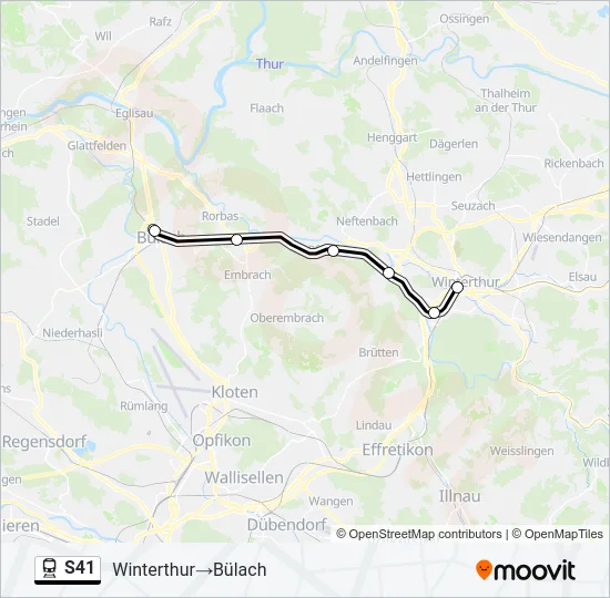 S41 Train Line Map