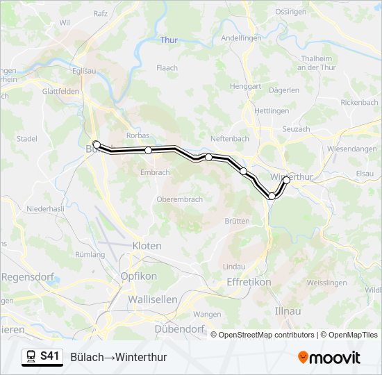 S41 Train Line Map