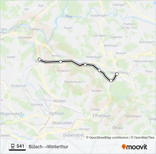 S41 Train Line Map