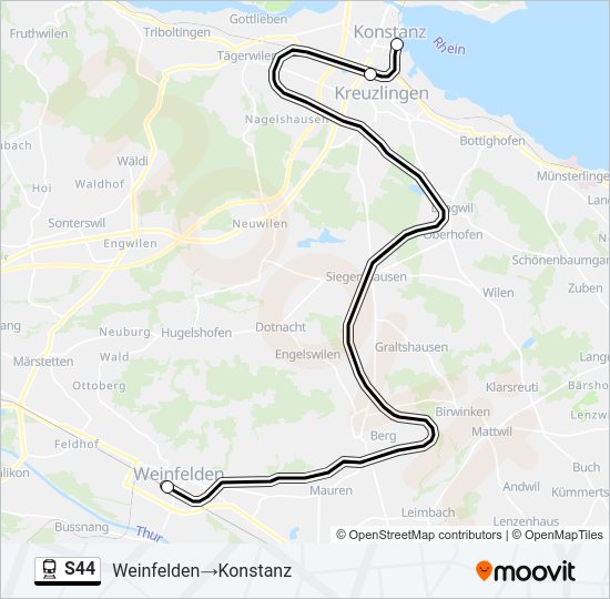 S44 Train Line Map