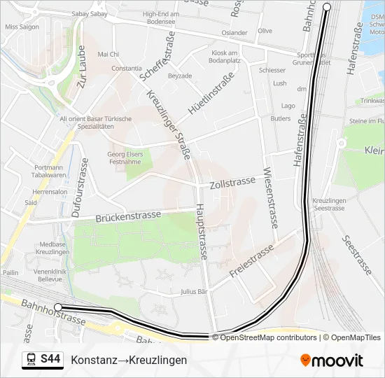 S44 Train Line Map