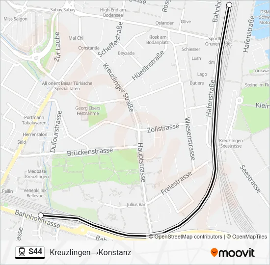 S44 Train Line Map