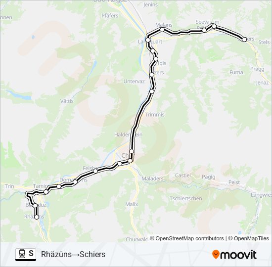 S train Line Map