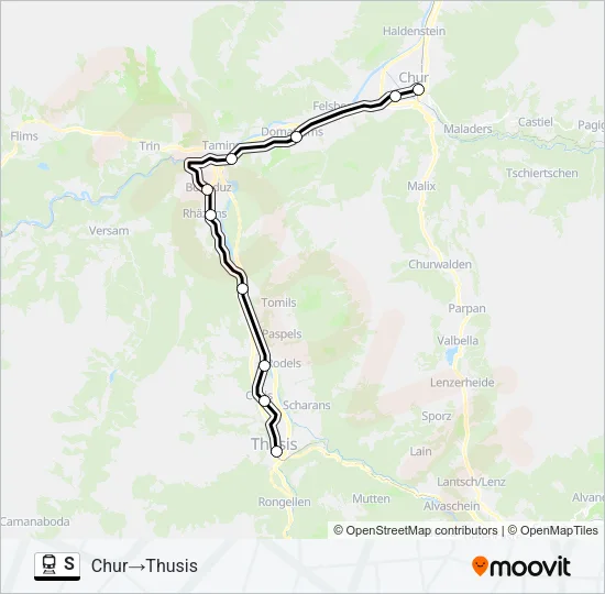 Plan de la ligne S de train
