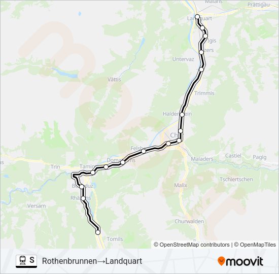 S Train Line Map