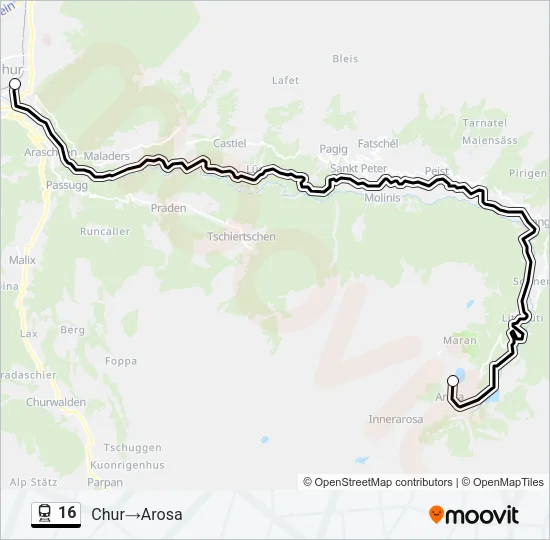 16 Train Line Map
