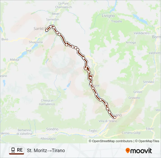 RE Train Line Map
