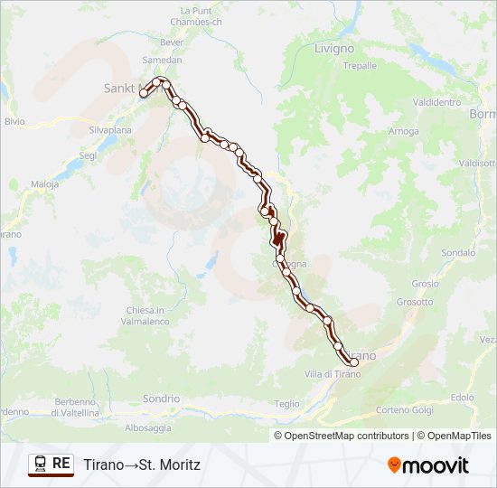 RE Train Line Map
